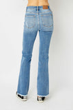 Judy Blue Full Size Distressed Raw Hem Bootcut Jeans - PD SECRET REALM