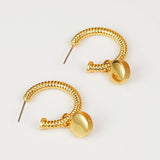 Rope Cat's Eye Stone C-Hoop Earrings - PD SECRET REALM