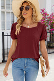 Eyelet Puff Sleeve T-Shirt - PD SECRET REALM