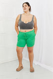 Blumin Apparel Too Good Full Size Ribbed Shorts in Green - PD SECRET REALM