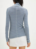 Exposed Seam Striped Turtleneck Long Sleeve T-Shirt - PD SECRET REALM