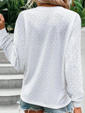 Eyelet Notched Long Sleeve T-Shirt - PD SECRET REALM