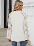 Round Neck Lace Long Sleeve Top - PD SECRET REALM