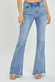 Risen Full Size High Rise Frayed Hem Flare Jeans - PD SECRET REALM