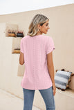 Eyelet Petal Sleeve V-Neck Knit Top - PD SECRET REALM