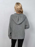 Button-Down Long Sleeve Hooded Sweater - PD SECRET REALM