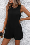 Mandy Round Neck Sleeveless Front Pocket Romper - PD SECRET REALM