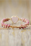 Rose Quartz Heart Beaded Bracelet - PD SECRET REALM