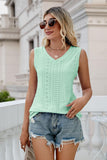 Eyelet V-Neck Tank - PD SECRET REALM