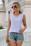 Eyelet V-Neck Tank - PD SECRET REALM