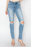 Risen Full Size High Rise Knee Distressed Skinny Jeans - PD SECRET REALM